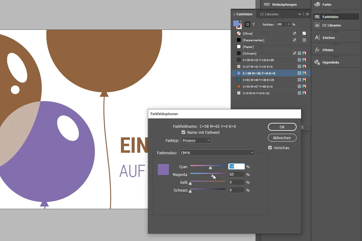 Ohje: Muokkaa yrityksen syntymäpäiväkortteja InDesign-ohjelmalla.