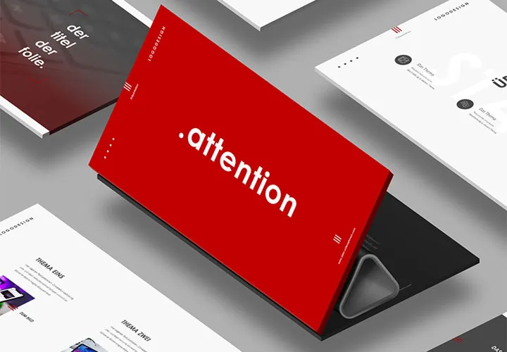 „Attention“: 145 Folien-Vorlagen für Keynote, PowerPoint und Google Slides