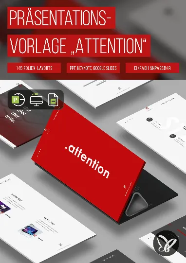 „Attention“: 145 Folien-Vorlagen für Keynote, PowerPoint und Google Slides
