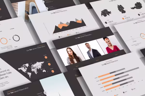 Preview layout templates in clean design for PowerPoint, Google Slides and Keynote