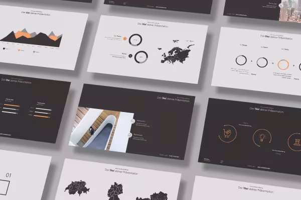 Preview layout templates in clean design for PowerPoint, Google Slides and Keynote