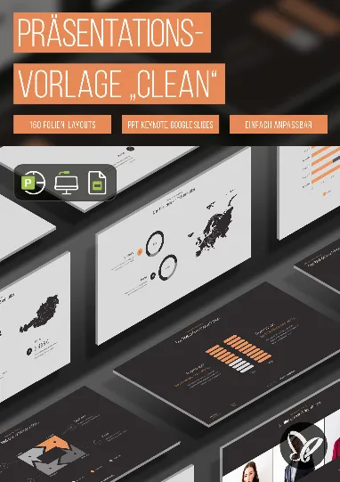 „Clean“: 160 Folien-Vorlagen für Keynote, PowerPoint und Google Slides