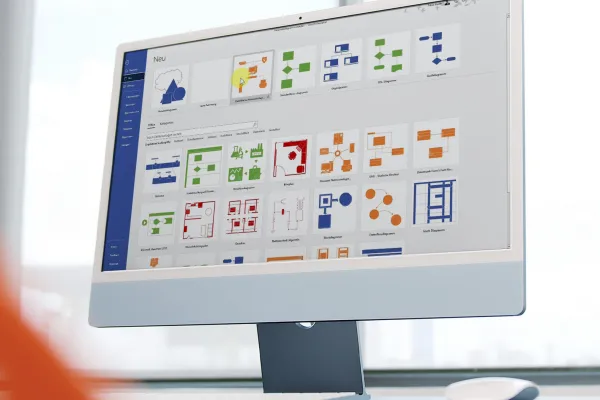 Screenshot dal corso Microsoft Visio.