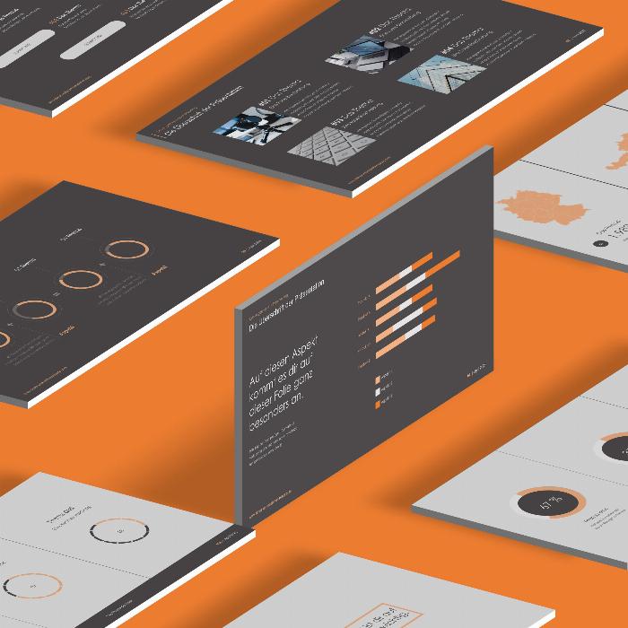 135 modèles pour PowerPoint, Keynote et Google Slides dans le style confiant "Simplex".