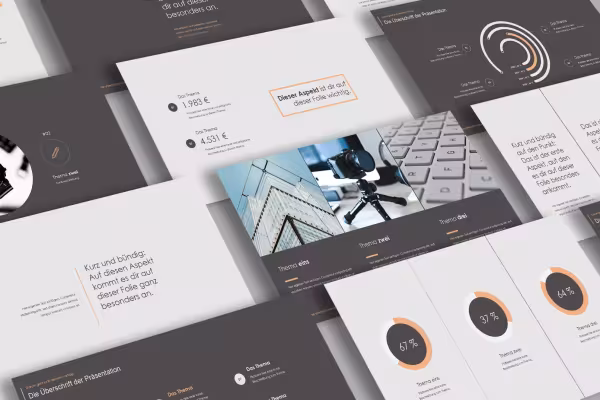 Aperçu des modèles pour PowerPoint, Keynote et Google Slides dans le style Simplex