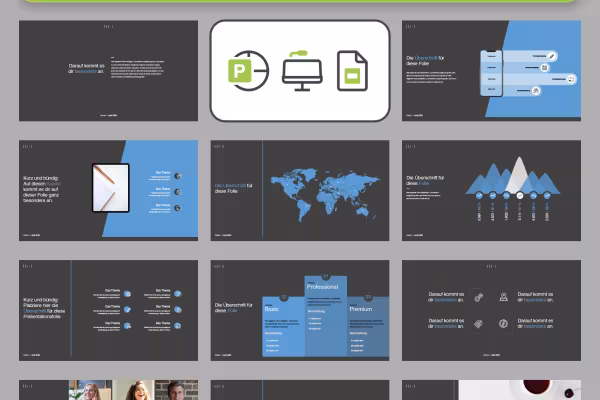 Preview of the score design for PowerPoint, Keynote and Google Slides