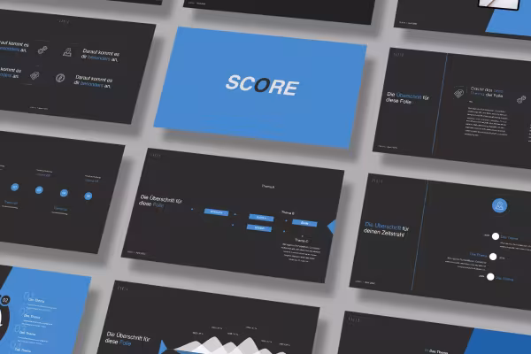 Preview of the score design for PowerPoint, Keynote and Google Slides