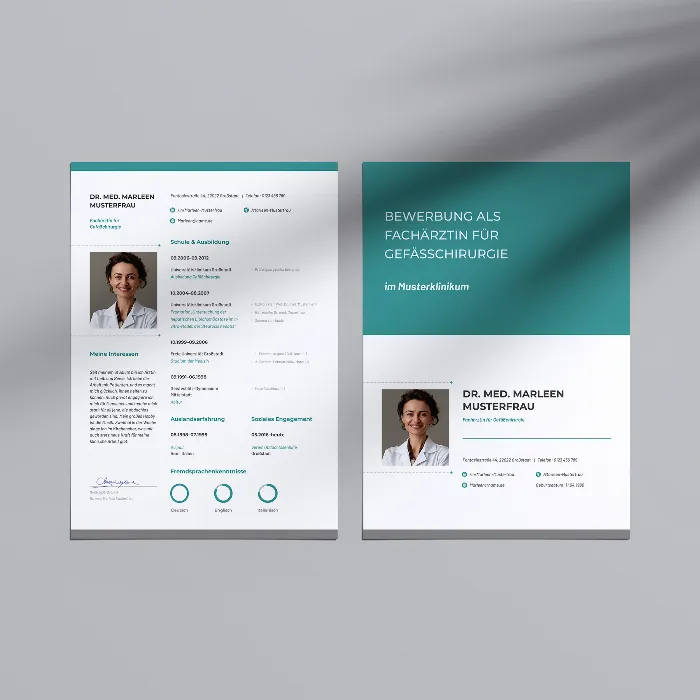 Bewerbungsvorlage Arzt/Ärztin – Design-Muster für Word, InDesign und Affinity Publisher