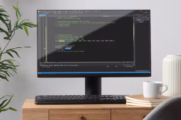 Lære å programmere i C#, skjermbilde fra opplæringen