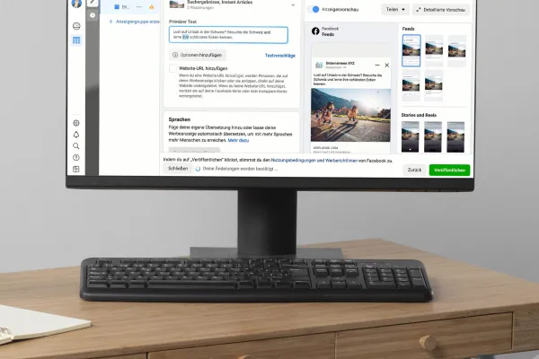 Snímek obrazovky z tréninku Facebooku: Vytváření marketingových a reklamních inzerátů.