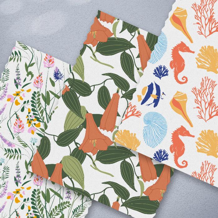 135 Texturas con plantas y frutas - patrones para tus fondos