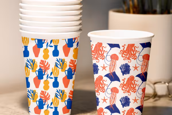 Vasos con diferentes texturas