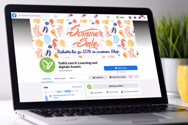 Banner para redes sociales en el que se utilizaron texturas con animales y corales