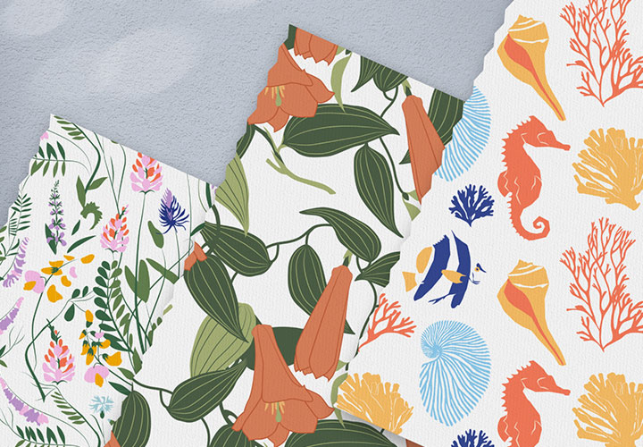 135 Texturen mit Pflanzen und Früchten – Muster für deine Hintergründe