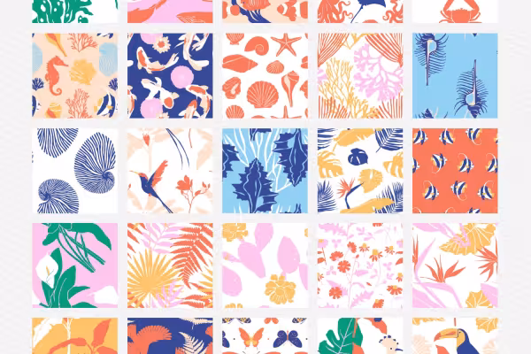 30 texturas con plantas y animales