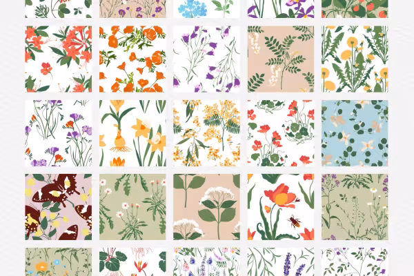 30 texturas con flores silvestres