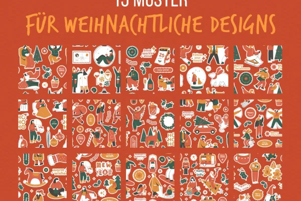 15 Muster mit weihnachtlichen Motiven