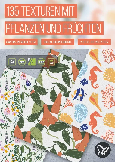 135 Texturen mit Pflanzen und Früchten – Muster für deine Hintergründe