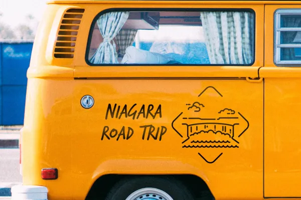 Ikona z Niagara Falls na autobusie