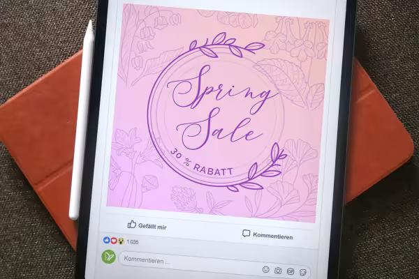 Image des médias sociaux avec une illustration encadrée de motifs floraux.
