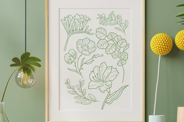 Image mural avec différentes fleurs