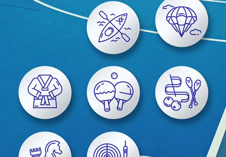 Icon set "Sport": 100 graphics around soccer, basketball, tennis & Co.