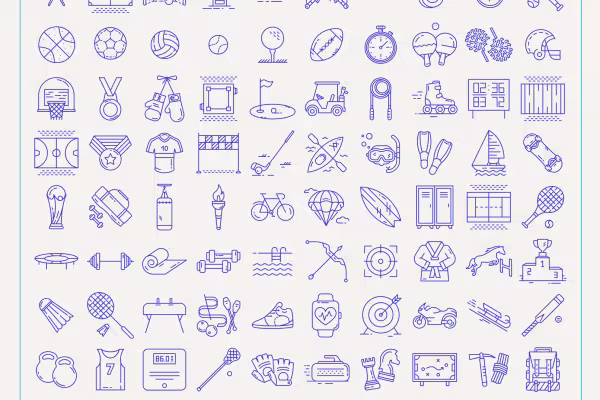 Overview of the 100 sports icons
