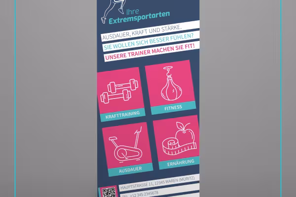 Roll-up with sports graphics