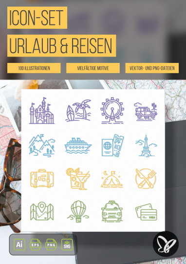 100 Icons: Urlaub & Reisen