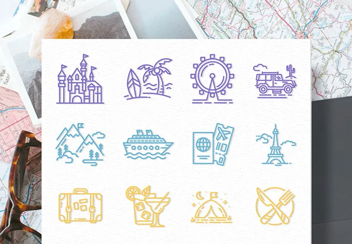 100 icons: Vacation & Travel