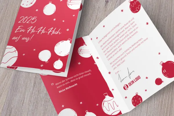 Glitzerrund – Vorlage für geschäftliche Weihnachtskarten im Business-Look