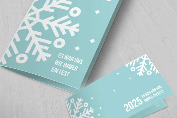 Schneekristall – Vorlage für geschäftliche Weihnachtskarten im Business-Look