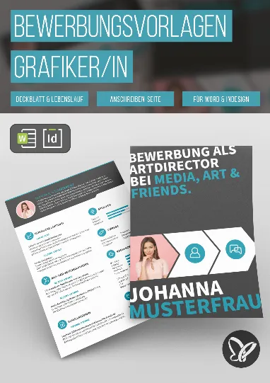Bewerbung als Grafikdesigner/-in – Design-Muster für Deckblatt, Lebenslauf und Anschreiben