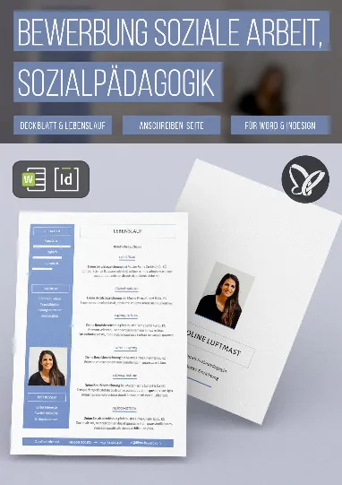 Bewerbung Soziale Arbeit, Sozialpädagogin/Sozialpädagoge: Design-Muster für Word und InDesign