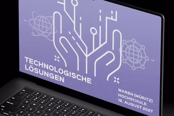 Iconos de informática y tecnología digital en un ordenador portátil