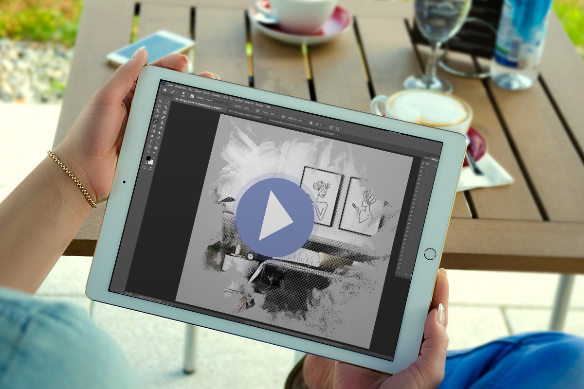 Video rehberi: Photoshop eylemi "Yarım Ton görünümü" ile bina ve ev resimlerini düzenleme