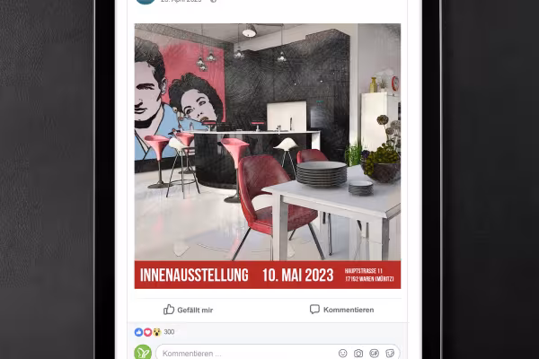 Foto de propiedad con aspecto de lápiz en una publicación en las redes sociales