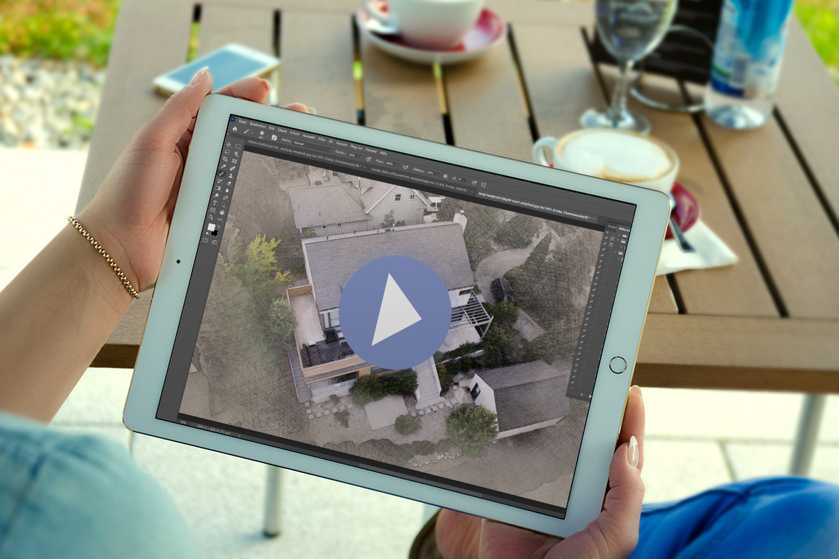Tutorial de vídeo: Aplicación de una acción de Photoshop para fotografías arquitectónicas con aspecto de lápiz