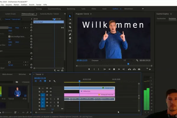 Screenshot Adobe Premiere Pro 동영상 편집 튜토리얼에서