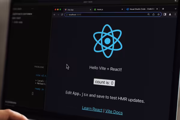 Skjermbilde fra React-opplæringen