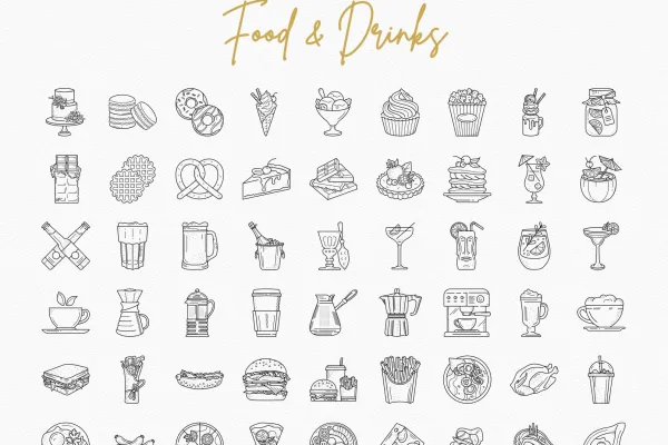 Auswahl der 120 Food-Illustrationen