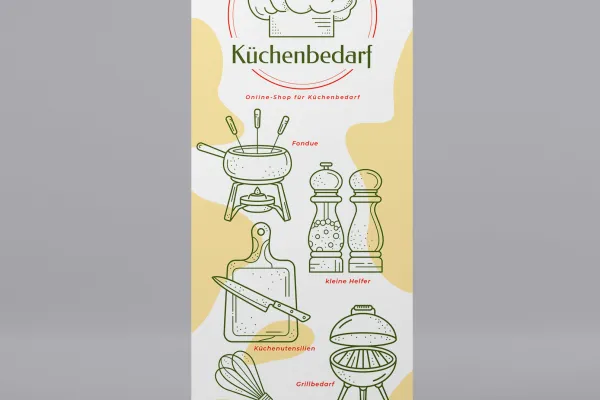 Roll-up mit Food-Illustrationen