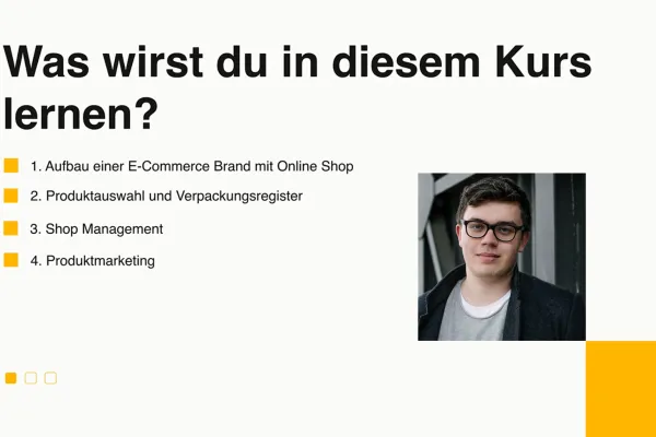 E-handels guide, skärmbild från träningen
