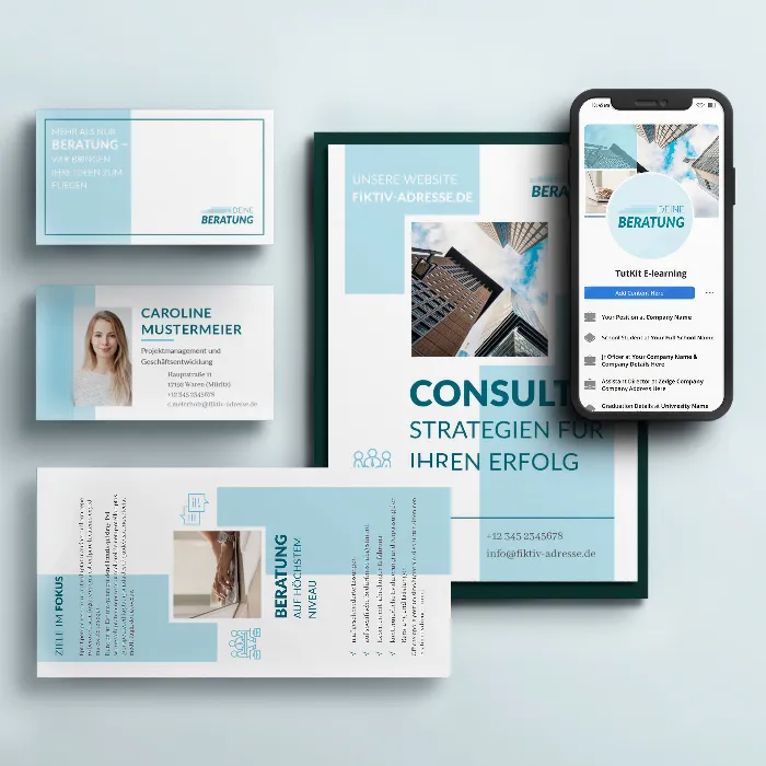 Consulting" - Corporate design voor coaches en adviseurs met briefpapier, visitekaartje & co.