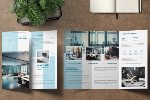Corporate design voor coaches en adviseurs met flyer.