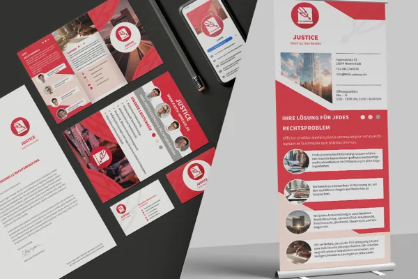 Kantoorbenodigdheden voor advocaten, advocatenkantoren en juridisch advies: Corporate Design-sjablonen