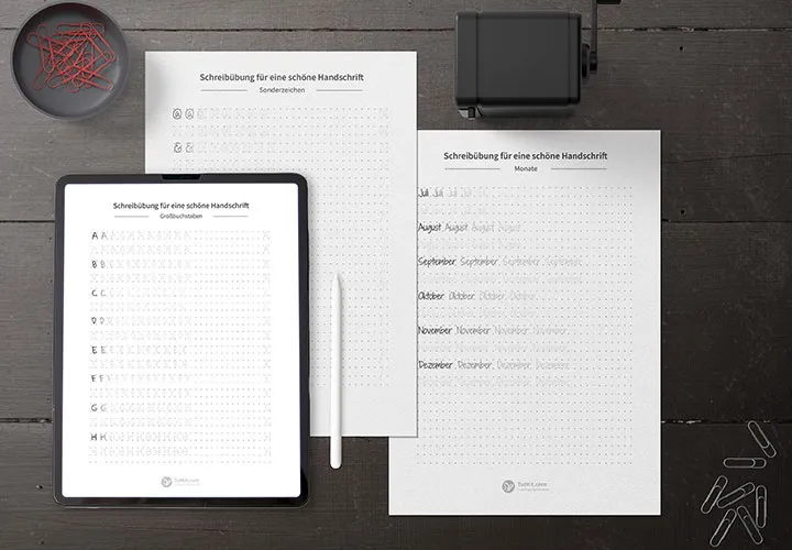 Schöne Handschrift – Vorlagen zum Üben (PDF und PNG)