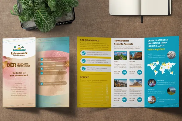 Reiseflyer voor vakantie- en reispromotie