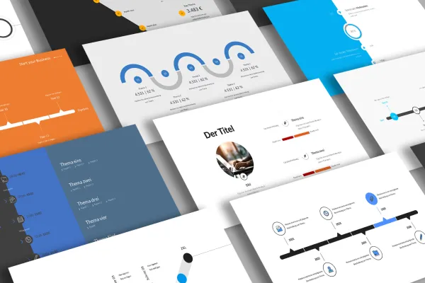 Zeitstrahl-Vorlagen für PowerPoint, Google Slides und Keynote: verschiedene Timeline-Designs