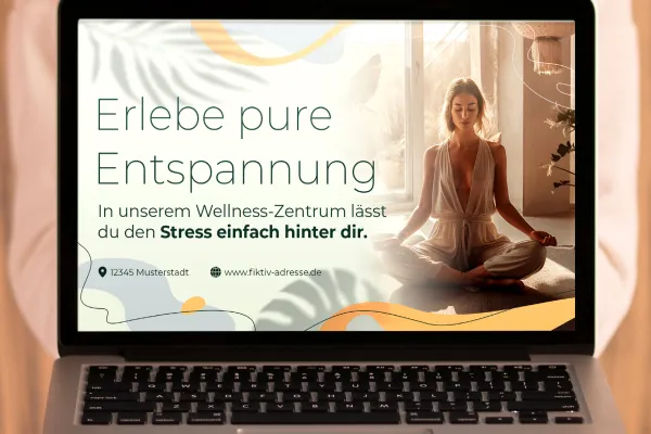 Reklamebanner-skabelon til Photoshop og Affinity Photo for wellness, spa og kursusudbydere